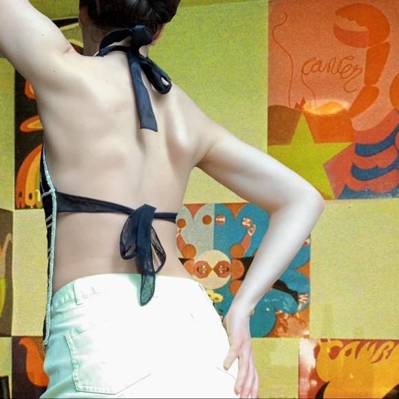 SOLD🖤 VINTAGE 〰️ SEQUINED MESH NEGLIGEE - Picture 4 of 6